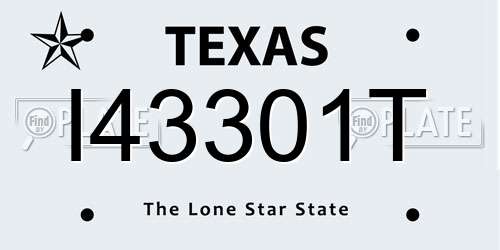 I43301T Texas License Plate