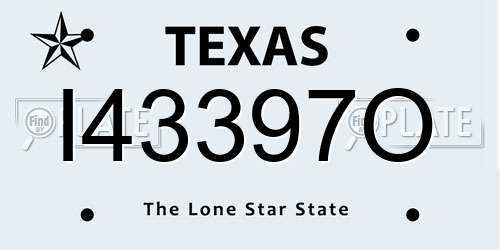 I43397O Texas License Plate