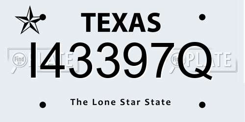 I43397Q Texas License Plate