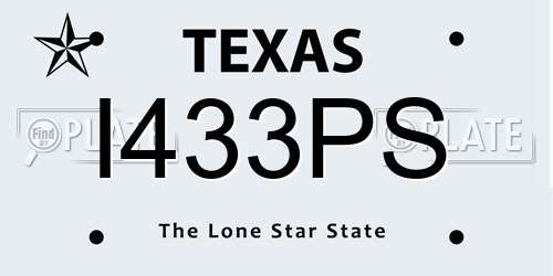 I433PS Texas License Plate