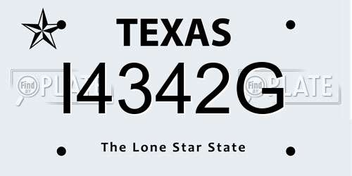 I4342G Texas License Plate