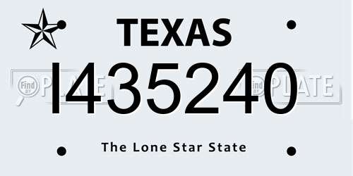 I435240 Texas License Plate
