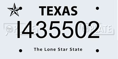 I435502 Texas License Plate