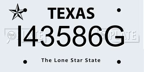 I43586G Texas License Plate