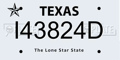 I43824D Texas License Plate