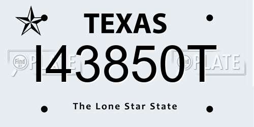 I43850T Texas License Plate