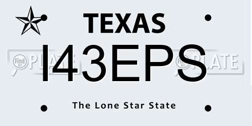 I43EPS Texas License Plate