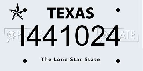 I441024 Texas License Plate