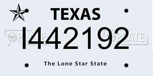 I442192 Texas License Plate