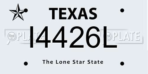 I4426L Texas License Plate