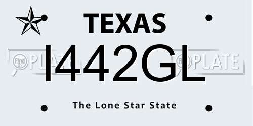 I442GL Texas License Plate