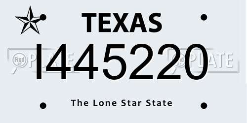 I445220 Texas License Plate