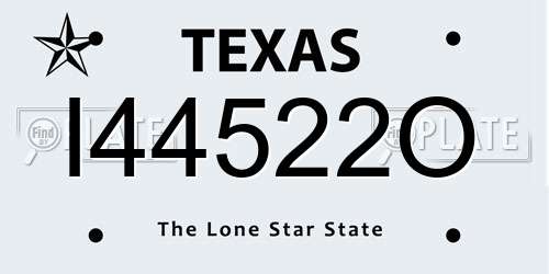 I44522O Texas License Plate