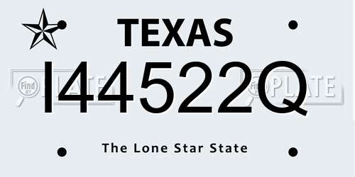 I44522Q Texas License Plate