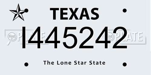 I445242 Texas License Plate