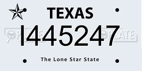I445247 Texas License Plate