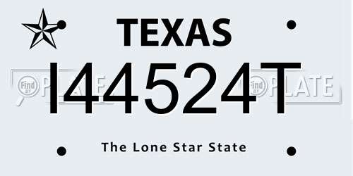 I44524T Texas License Plate