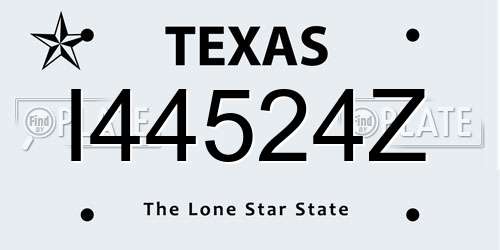 I44524Z Texas License Plate