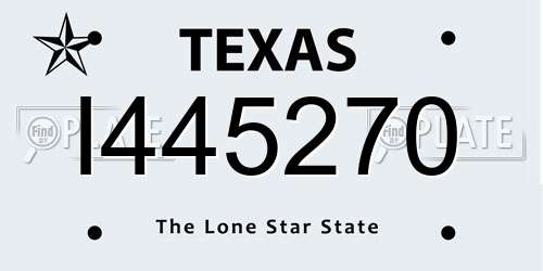 I445270 Texas License Plate