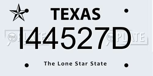 I44527D Texas License Plate