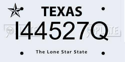 I44527Q Texas License Plate