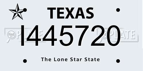 I445720 Texas License Plate