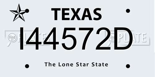 I44572D Texas License Plate