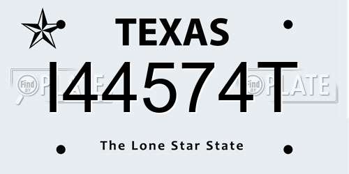 I44574T Texas License Plate