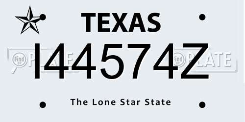 I44574Z Texas License Plate