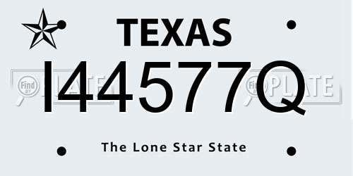 I44577Q Texas License Plate