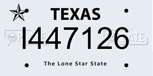 I447126 Texas License Plate
