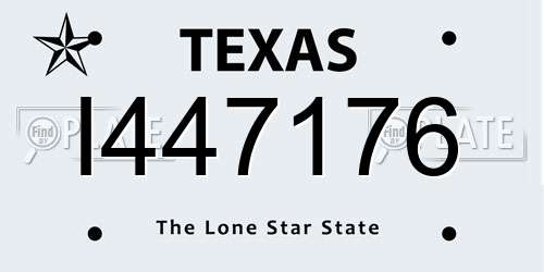 I447176 Texas License Plate