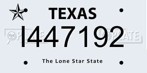 I447192 Texas License Plate