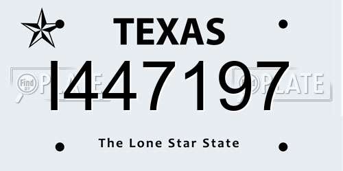 I447197 Texas License Plate
