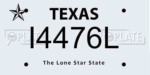I4476L Texas License Plate
