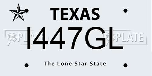 I447GL Texas License Plate
