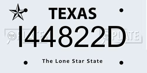 I44822D Texas License Plate