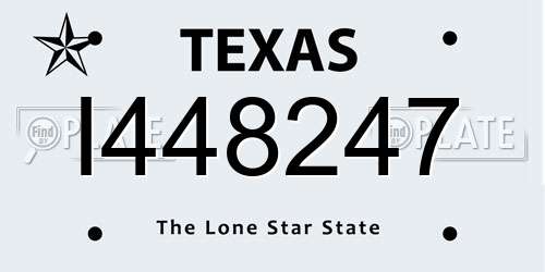 I448247 Texas License Plate