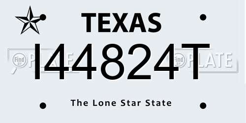 I44824T Texas License Plate