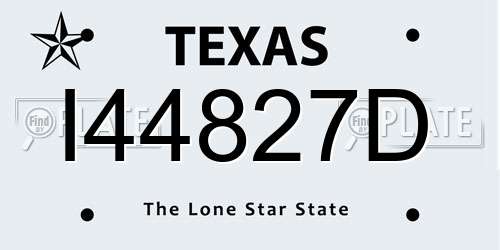 I44827D Texas License Plate