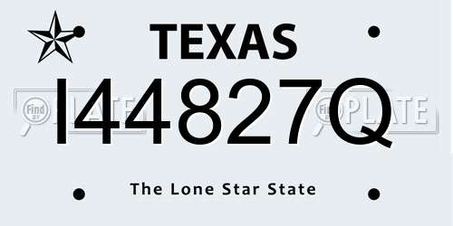 I44827Q Texas License Plate