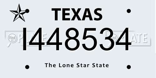 I448534 Texas License Plate