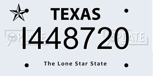 I448720 Texas License Plate