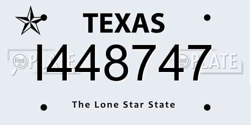I448747 Texas License Plate