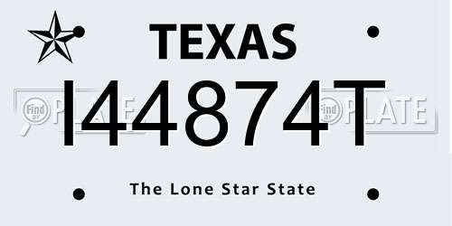 I44874T Texas License Plate