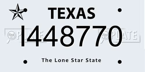 I448770 Texas License Plate