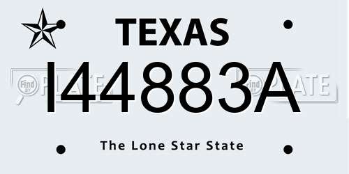 I44883A Texas License Plate