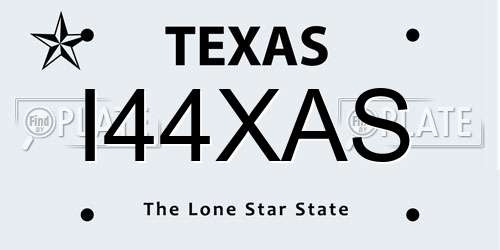 I44XAS Texas License Plate