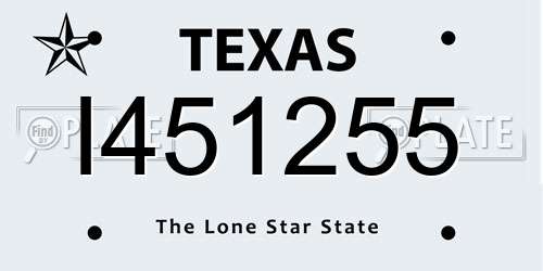 I451255 Texas License Plate