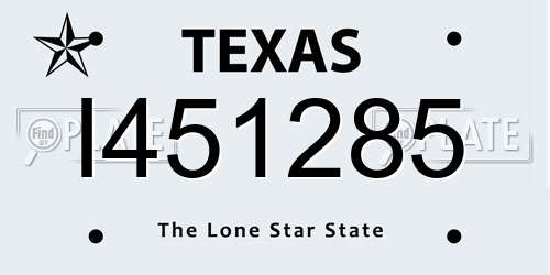I451285 Texas License Plate